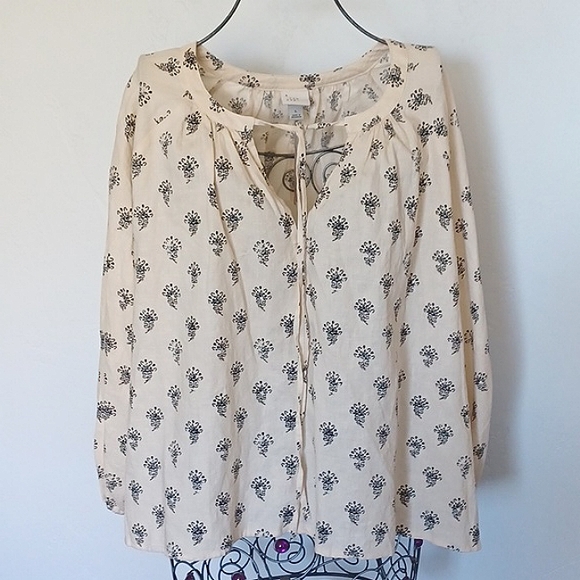 NWT a new day boho flowy tie front blouse - Picture 1 of 9